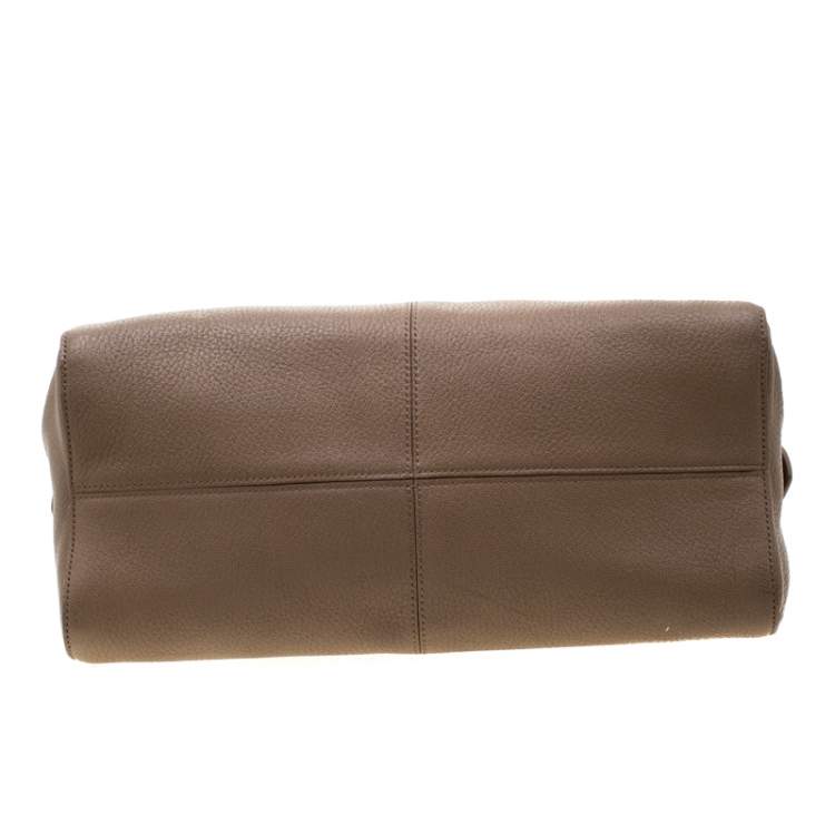 Pre Owned Tod's Dark Beige Leather Satchel 