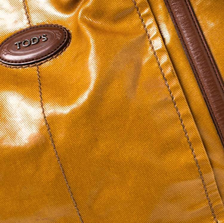 Pre Owned Tod's Mustard Glazed Coated Canvas and Leather G-Line Easy Sacca Tote
