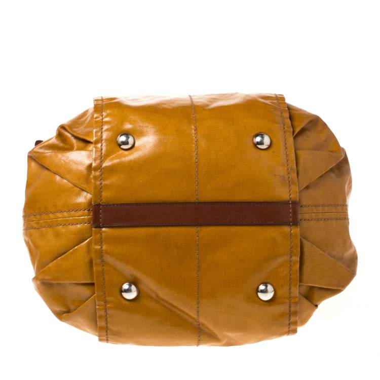 Pre Owned Tod's Mustard Glazed Coated Canvas and Leather G-Line Easy Sacca Tote