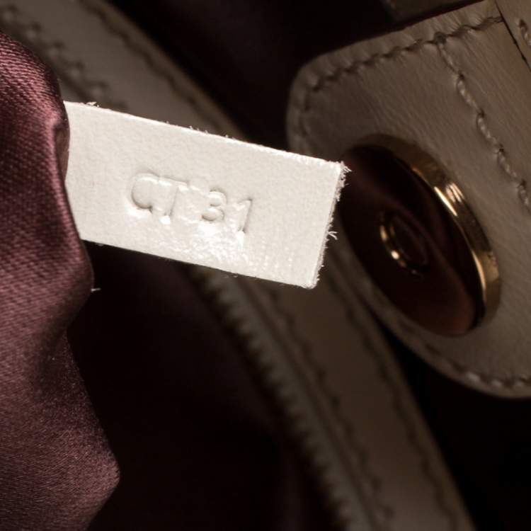 Pre Owned Tod's Light Beige/Burgundy Leather D-Cube Tote