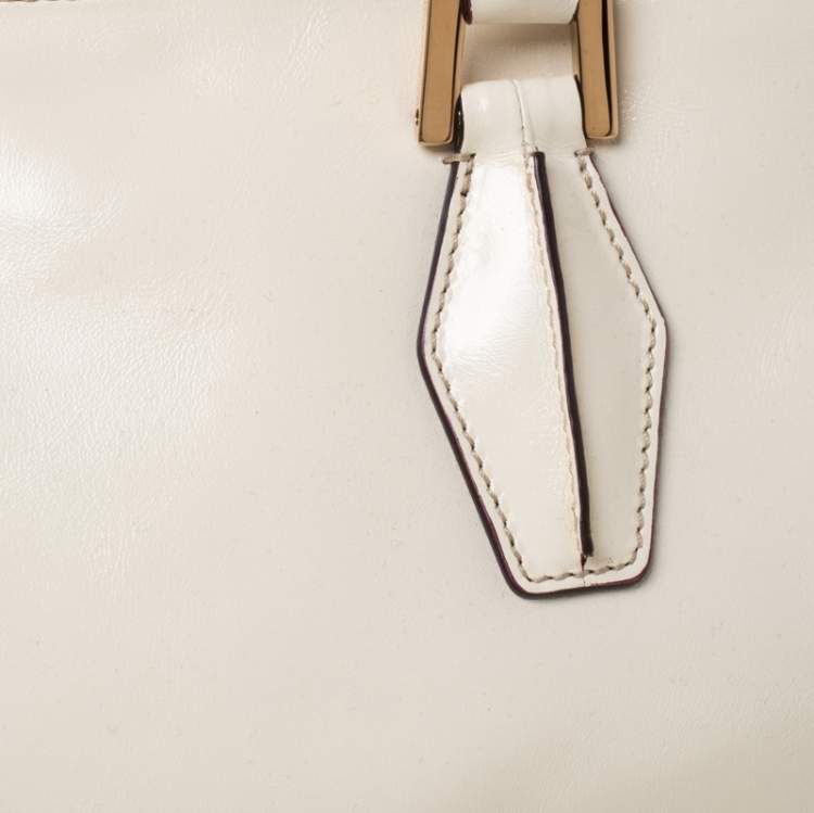Pre Owned Tod's Light Beige/Burgundy Leather D-Cube Tote