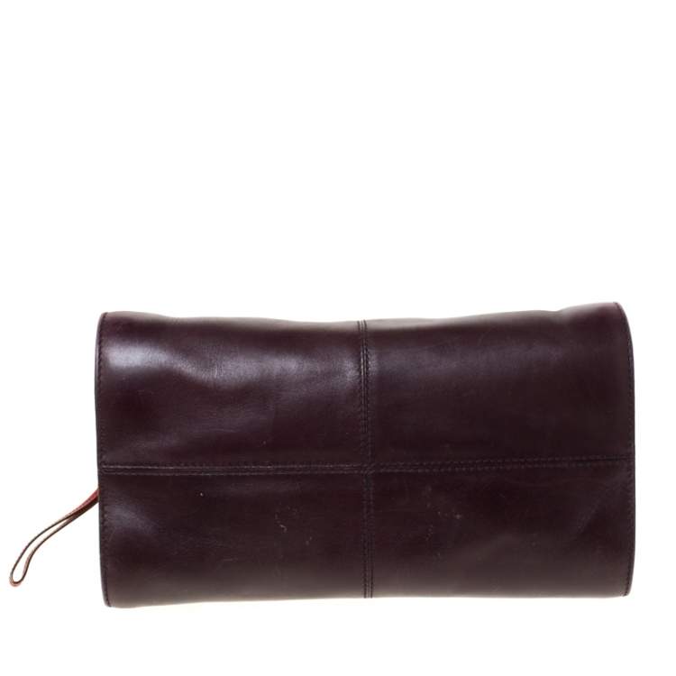 Pre Owned Tods Dark Brown Leather Sella Satchel 