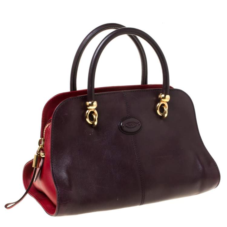 Pre Owned Tods Dark Brown Leather Sella Satchel 