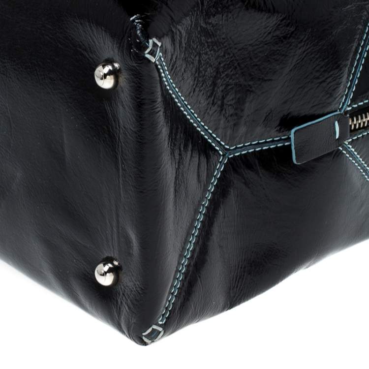 Pre Owned Tod's Black Patent Leather Box Satchel