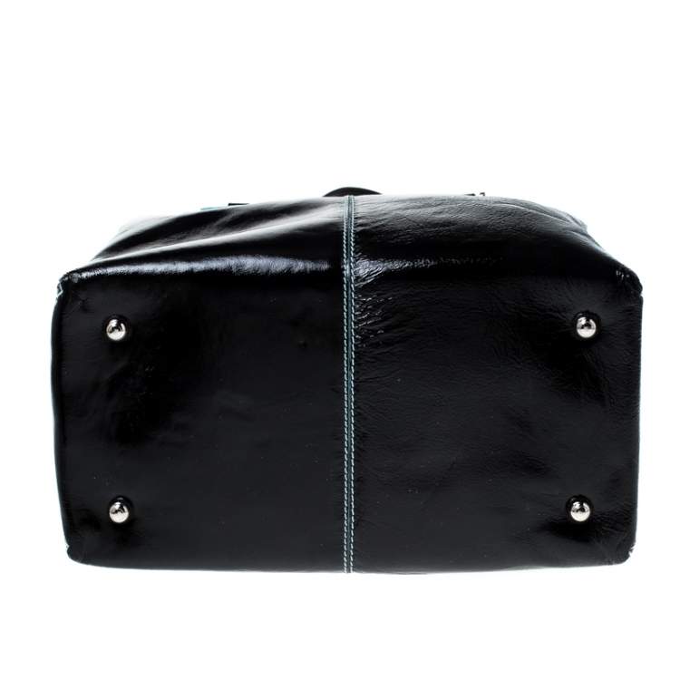 Pre Owned Tod's Black Patent Leather Box Satchel
