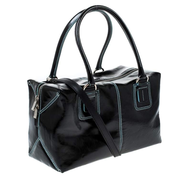 Pre Owned Tod's Black Patent Leather Box Satchel