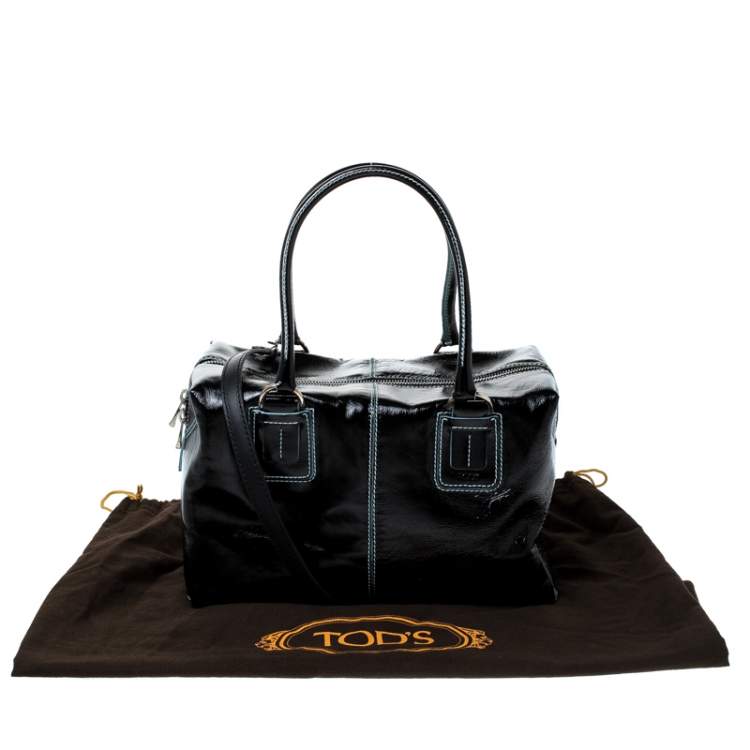 Pre Owned Tod's Black Patent Leather Box Satchel