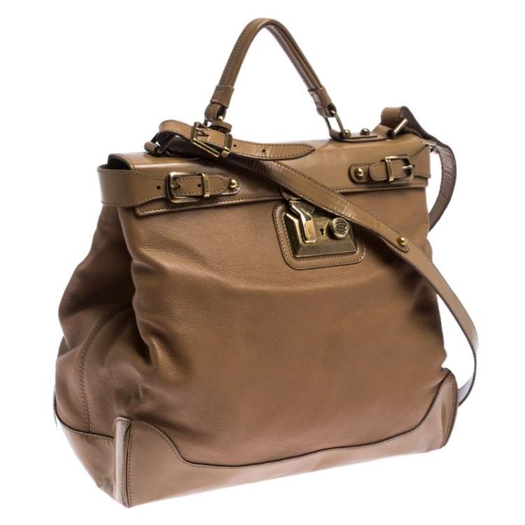 Pre Owned Tod's Brown Leather Top Handle Bag