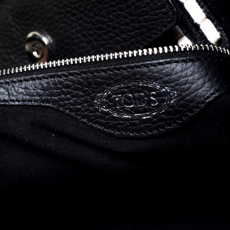 Pre Owned Tod's Black Leather Gipsy Shopper Tote