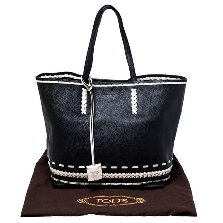 Pre Owned Tod's Black Leather Gipsy Shopper Tote
