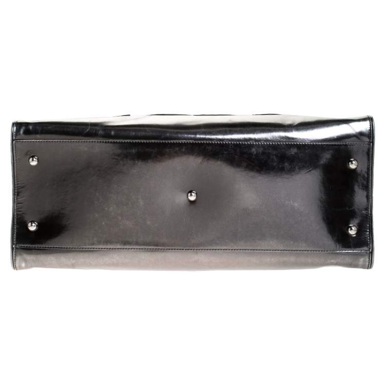 Pre Owned Tod's Metallic Silver Patent Leather Satchel 