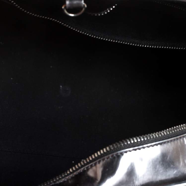 Pre Owned Tod's Metallic Silver Patent Leather Satchel 