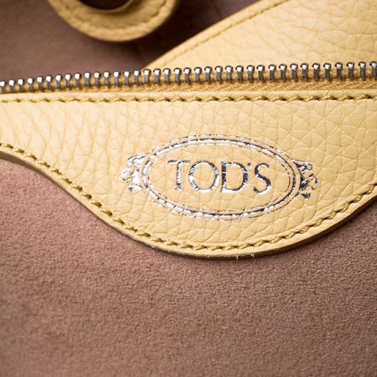 Pre Owned Tod's Yellow Leather Medium Joy Shopper Tote
