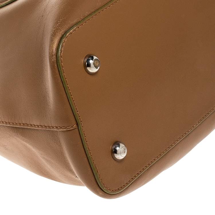 Pre Owned Tod's Tan Leather Buckle Satchel