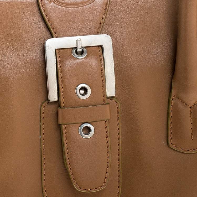 Pre Owned Tod's Tan Leather Buckle Satchel