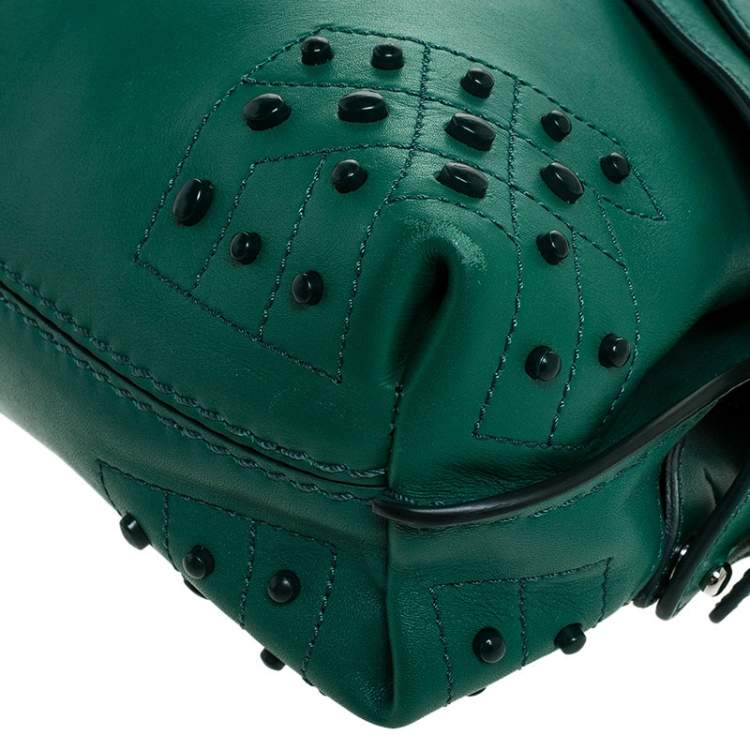 Pre Owned Tod’s Green Leather Wave Top Handle Bag