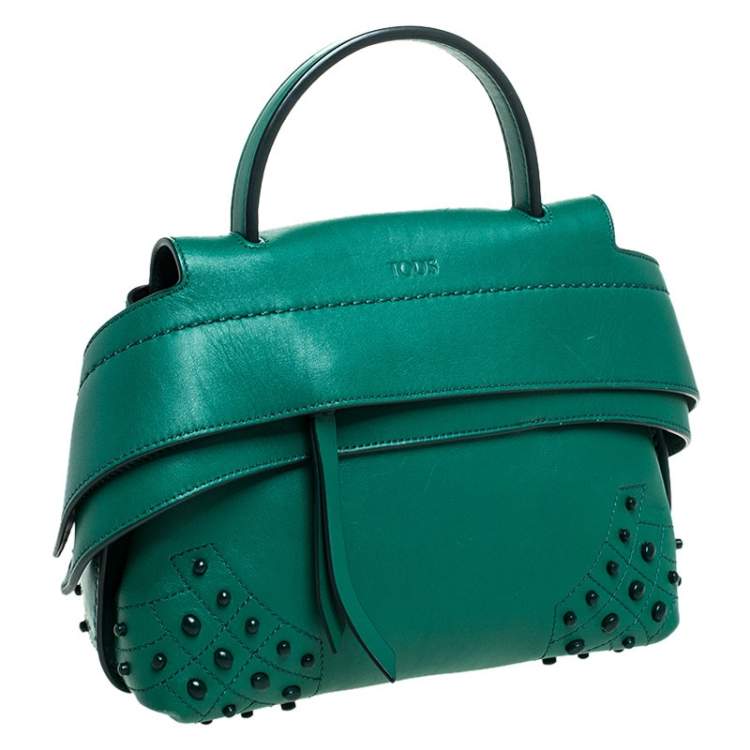 Pre Owned Tod’s Green Leather Wave Top Handle Bag