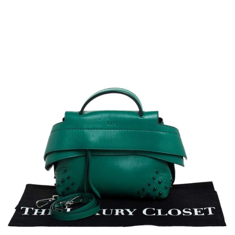 Pre Owned Tod’s Green Leather Wave Top Handle Bag