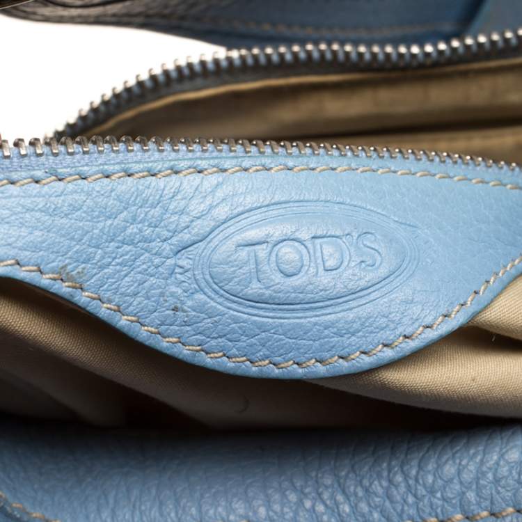 Pre Owned Tod's Blue Leather Medium Micky Hobos
