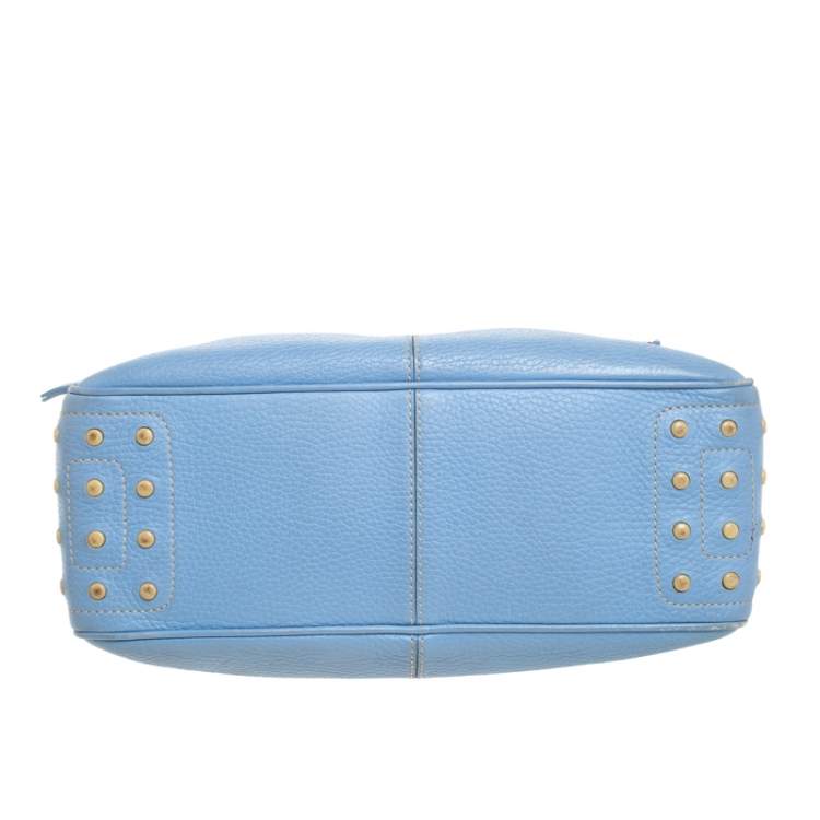 Pre Owned Tod's Blue Leather Medium Micky Hobos