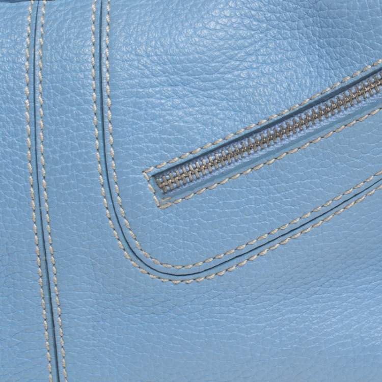 Pre Owned Tod's Blue Leather Medium Micky Hobos