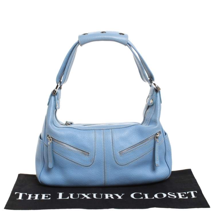 Pre Owned Tod's Blue Leather Medium Micky Hobos