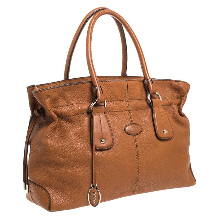 Pre Owned Tod's Brown Leather Restyling D Bag Media Tote