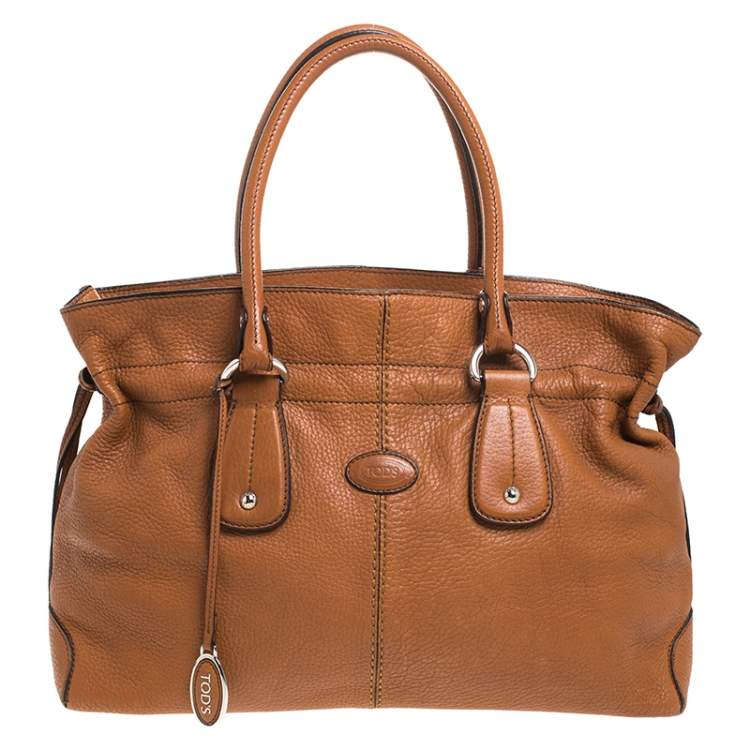 Pre Owned Tod's Brown Leather Restyling D Bag Media Tote