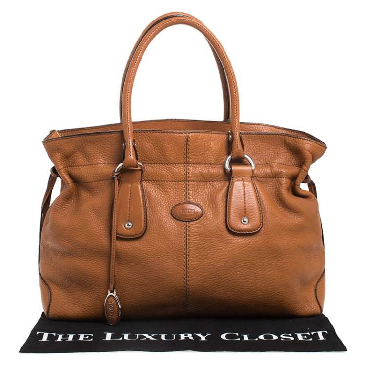 Pre Owned Tod's Brown Leather Restyling D Bag Media Tote