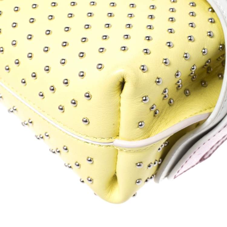 Pre Owned Tod's Tricolor Leather Mini Studded Wave Crossbody Bag