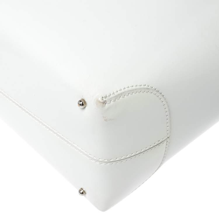 Pre Owned Tod's Off-White Patent Leather D-Bag Tote