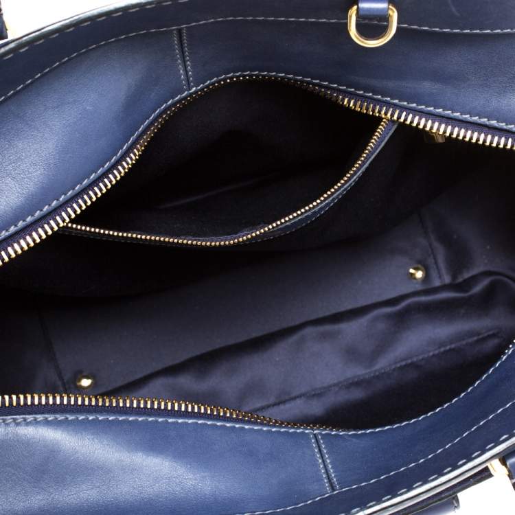 Pre Owned Tod's Blue Leather Medium Kate Media Satchel