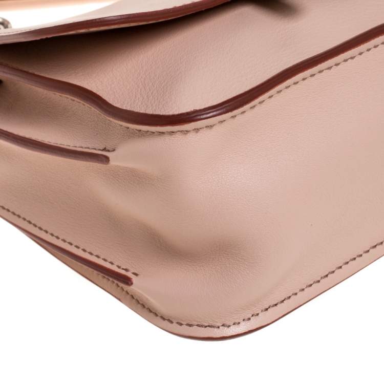 Pre Owned Tod's Blush Pink Leather MIni Double T Shoulder Bag