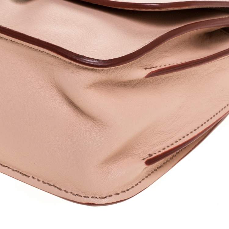 Pre Owned Tod's Blush Pink Leather MIni Double T Shoulder Bag