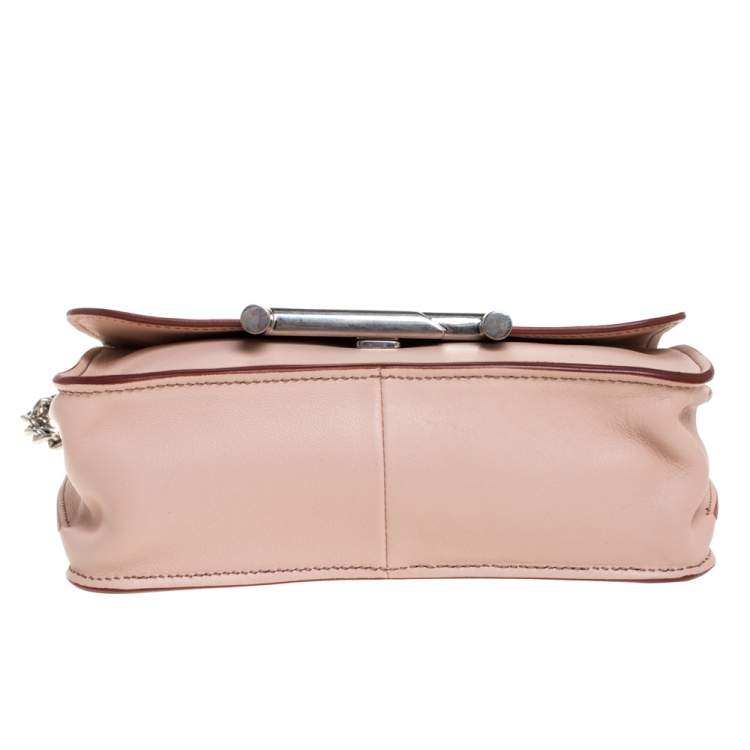 Pre Owned Tod's Blush Pink Leather MIni Double T Shoulder Bag