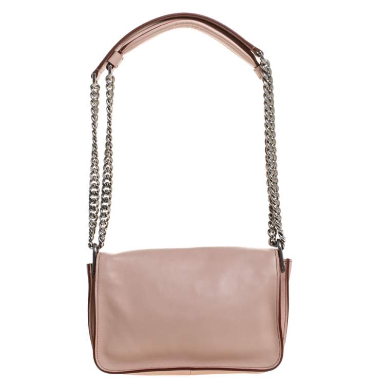 Pre Owned Tod's Blush Pink Leather MIni Double T Shoulder Bag