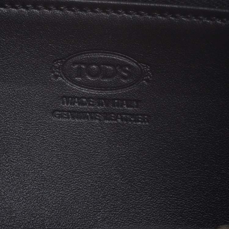 Pre Owned Tod's Black Patent Leather Zip Around Continental Wallet