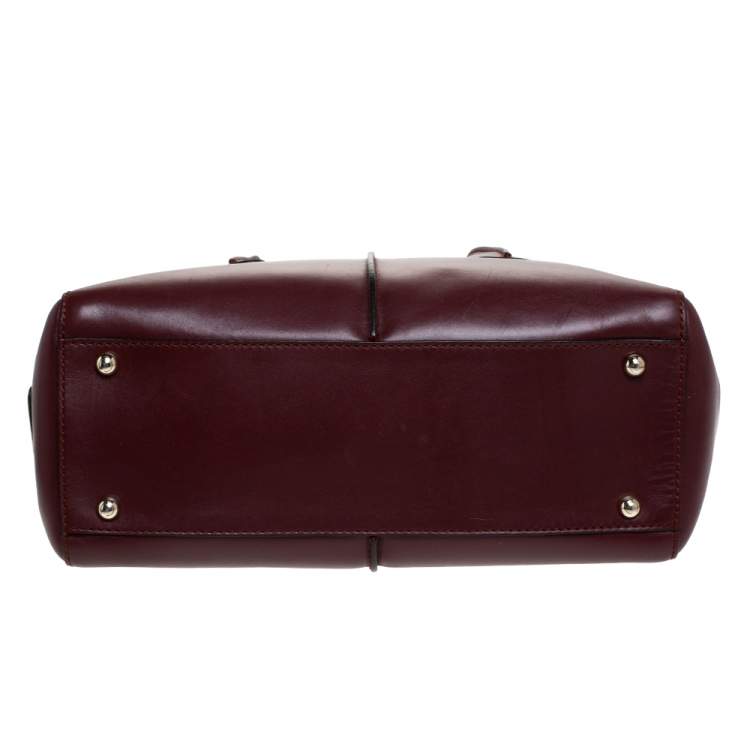 Pre Owned Tod's Burgundy Leather Small D-Styling Shopper Tote