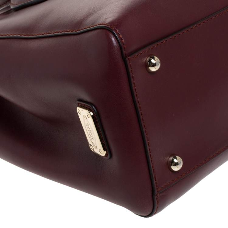 Pre Owned Tod's Burgundy Leather Small D-Styling Shopper Tote