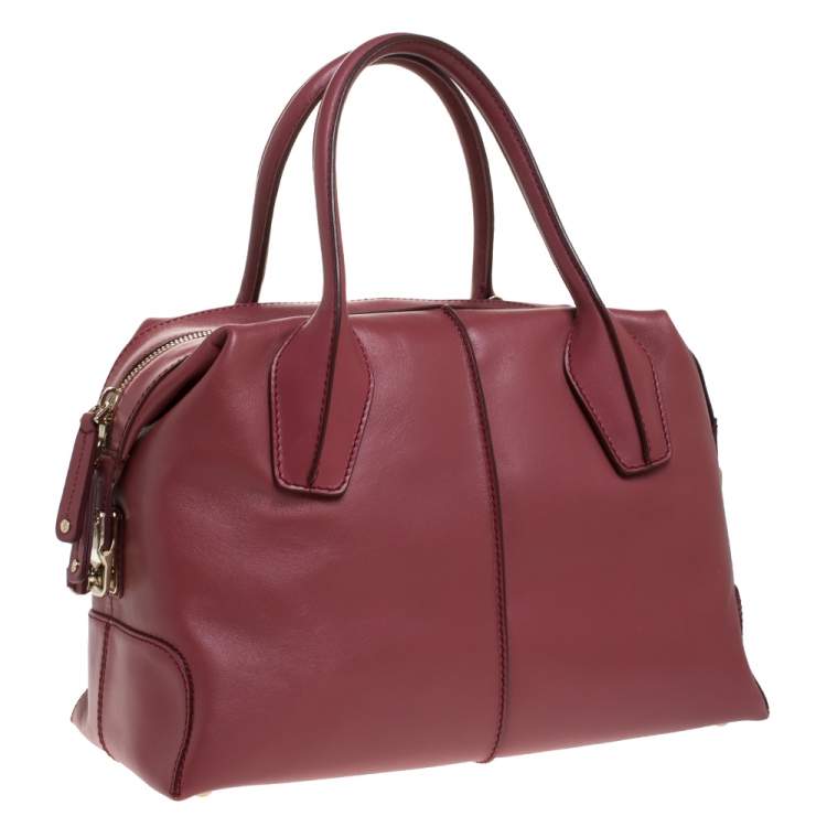 Pre Owned Tod's Fuchsia Leather D-Styling Small Duffle Bag                             