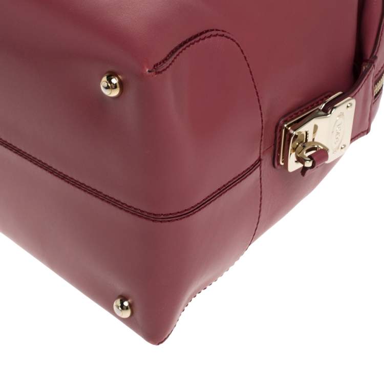 Pre Owned Tod's Fuchsia Leather D-Styling Small Duffle Bag                             