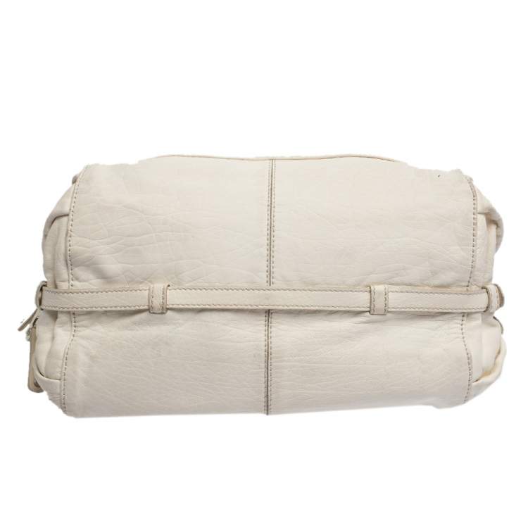 Pre Owned Tod's White Leather Double Zip Satchel