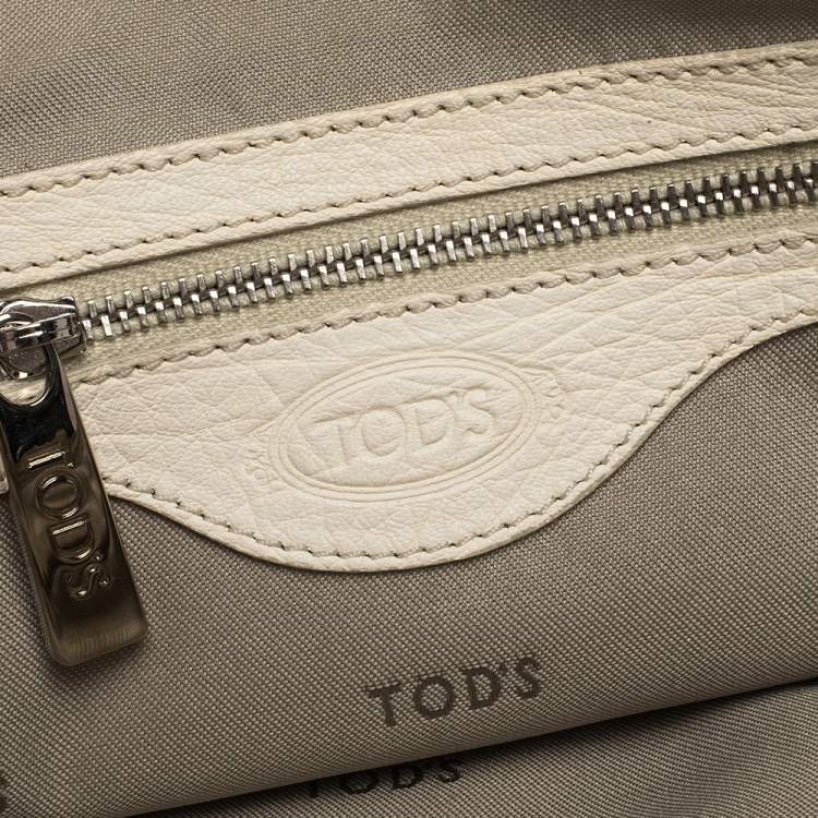 Pre Owned Tod's White Leather Double Zip Satchel