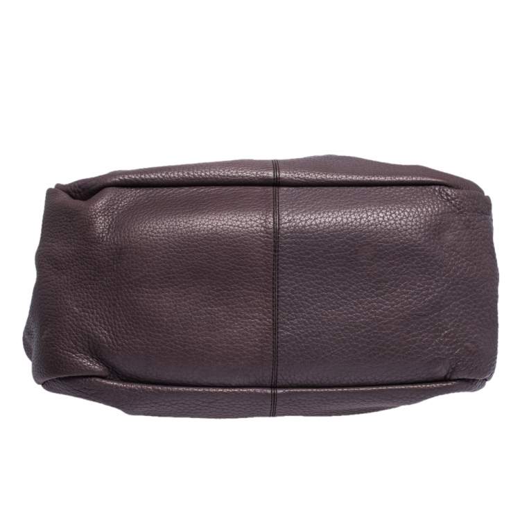Pre Owned Tod's Purple Leather Ivy Sacca Media Hobo