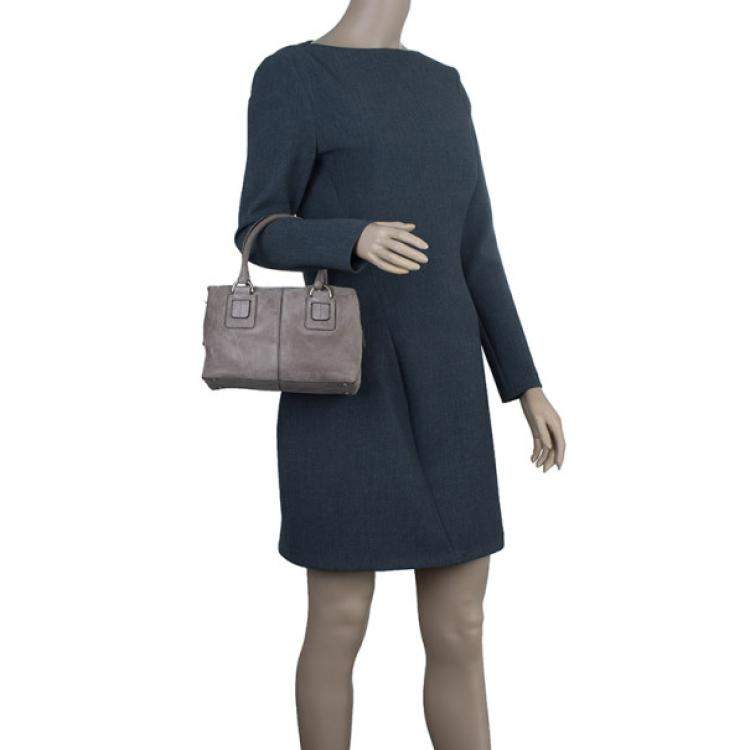Pre Owned Tod's Grey Suede Box Bag