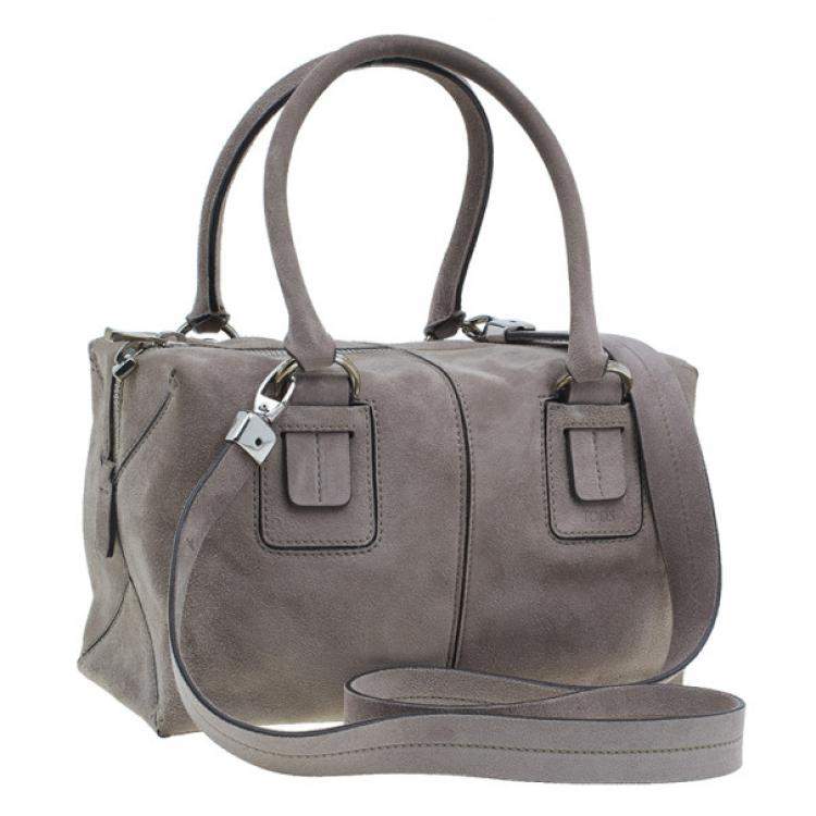 Pre Owned Tod's Grey Suede Box Bag