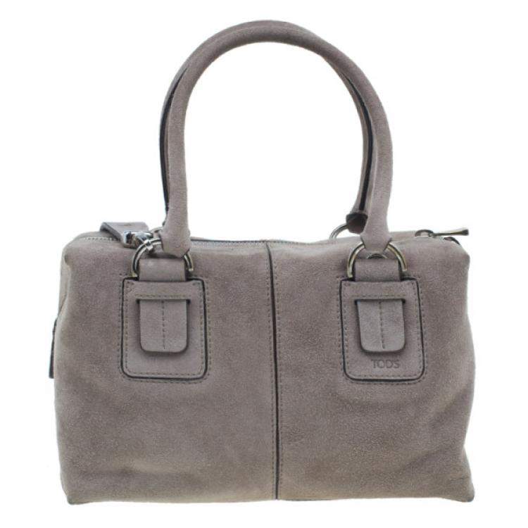 Pre Owned Tod's Grey Suede Box Bag