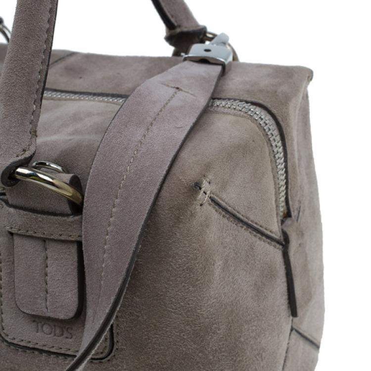 Pre Owned Tod's Grey Suede Box Bag