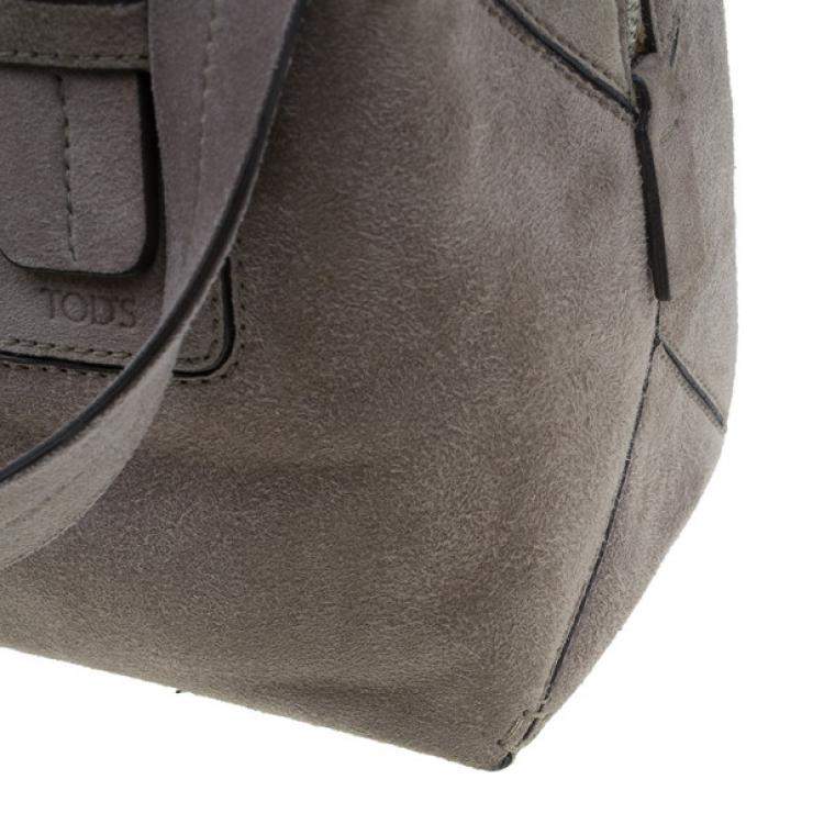 Pre Owned Tod's Grey Suede Box Bag