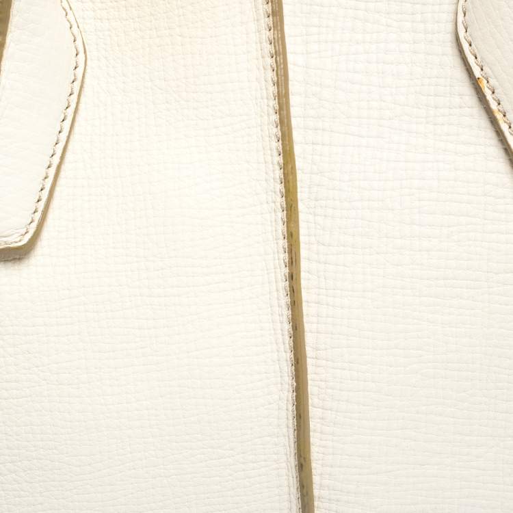 Pre Owned Tod's Off White Leather D-Styling Piccolo Tote